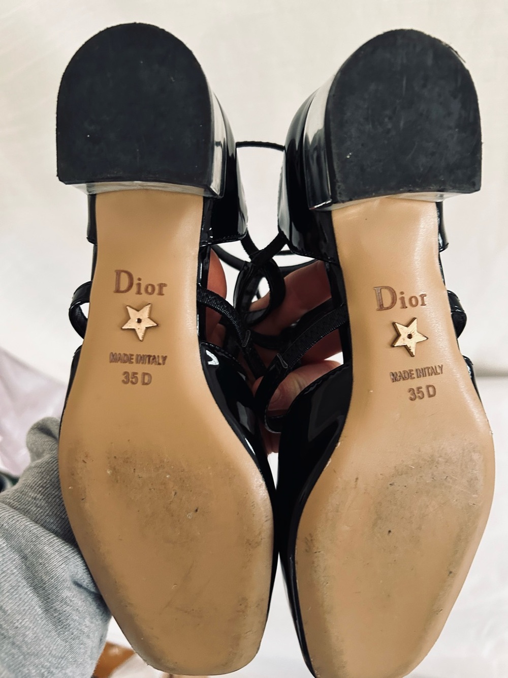 Christian Dior Patent Leather Strappy Mary Jane's w/ Silver Leather Name Plate - Picture 11 of 11